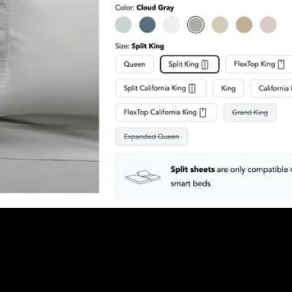 Brand NEW in box Sleep Number Split King Cloud Gray Lyocell Ultra sheet set